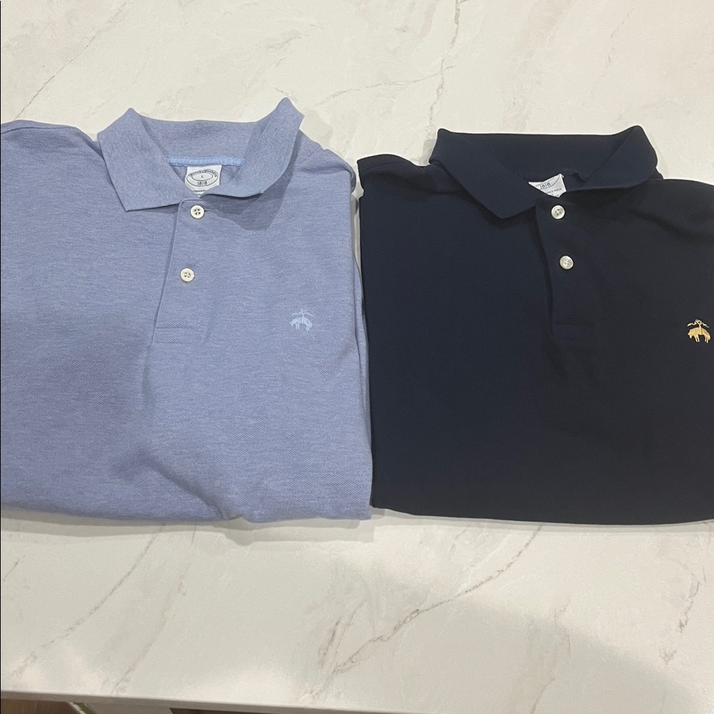 Brooks Brothers Light Blue and Navy Polo Shirts